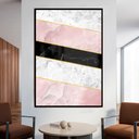 Ver imagem 1 de Quadro Decorativo Geométrico Mármore Rosa, Branco e Preto em Moldura Caixa Tacolado Moldura Trad 1cm