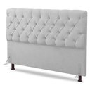Ver imagem 1 de Cabeceira Cama Box Solteiro Lylla 90cm Capitonê com Frame Sintético Branco - Abmaza