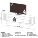 Ver imagem 4 de Rack para Tv até 60 Polegadas Blumenau 100% Mdf 2 Gavetas Freijó/preto - Panorama Móveis