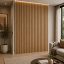 Ver imagem 1 de Painel Decorativo Ripado para Sala de Estar Multifuncional 100% MDF Louro Casa Lar Shop 160cm