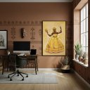 Ver imagem 2 de Quadro Decorativo Oxum - Orixá Feminina - 70x50cm:moldura Branca
