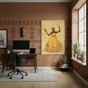 Ver imagem 1 de Quadro Decorativo Oxum - Orixá Feminina - 70x50cm:moldura Branca