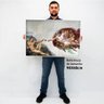 Quadro Decorativo a Criação de Michelangelo em Moldura Caixa Tacolado Moldura Caixa 3cm Freijó com V - 2