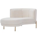 Ver imagem 1 de Sofá Chaise Esquerdo Base Ouro Fosco Penélope Bouclé Off White - Nexta Casa