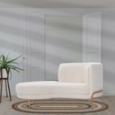Ver imagem 2 de Sofá Chaise Esquerdo Base Ouro Fosco Penélope Bouclé Off White - Nexta Casa