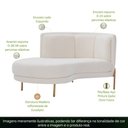 Ver imagem 3 de Sofá Chaise Esquerdo Base Ouro Fosco Penélope Bouclé Off White - Nexta Casa