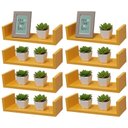 Ver imagem 2 de Kit 8 Prateleiras U 40 X 10cm Amarela Suporte Invisível