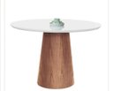 Ver imagem 1 de Mesa de Jantar Cone Mel Tampo Redondo com Vidro 1,20 Cm - Off White **somente a Mesa**