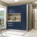 Ver imagem 1 de Armário de Cozinha Compacta 100% Mdf 190cm Branco/azul Profundo Celeste Kappesberg