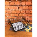 Ver imagem 2 de Fruteira de Mesa Quadrada Ferro Rustica com Ladrilho