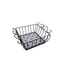 Ver imagem 1 de Fruteira de Mesa Quadrada Ferro Rustica com Ladrilho