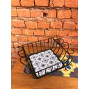 Ver imagem 4 de Fruteira de Mesa Quadrada Ferro Rustica com Ladrilho