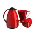 Ver imagem 1 de Kit Café Prático Vermelho Açucareira Garrafa Térmica Filtro
