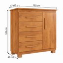 Ver imagem 3 de Cômoda Monique Grande 4 Gavetas 1 Porta com Prateleira 100% MDF Yescasa