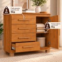 Ver imagem 6 de Cômoda Monique Grande 4 Gavetas 1 Porta com Prateleira 100% MDF Yescasa
