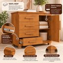 Ver imagem 7 de Cômoda Monique Grande 4 Gavetas 1 Porta com Prateleira 100% MDF Yescasa
