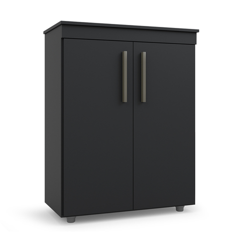 Armário Multiuso 02 Portas 03 Prateleiras 97cm Advantage Preto Batrol