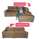 Ver imagem 4 de Sofá de Canto 2.60x2.36m Retrátil e Reclinável com Molas Cama inBox Platinum Direito Suede