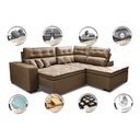 Ver imagem 3 de Sofá de Canto 2.60x2.36m Retrátil e Reclinável com Molas Cama inBox Platinum Direito Suede