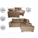 Ver imagem 2 de Sofá de Canto 2.60x2.36m Retrátil e Reclinável com Molas Cama inBox Platinum Direito Suede