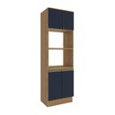 Ver imagem 1 de Kit 2 Fornos Celeste Kappesberg 100% Mdf 4 Portas Nogueira/azul 70cm