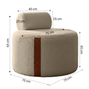 Ver imagem 4 de Kit 02 Poltrona Decorativa Orgânica Erica Sala Bouclê Luxo:Bege