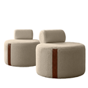 Ver imagem 2 de Kit 02 Poltrona Decorativa Orgânica Erica Sala Bouclê Luxo:Bege