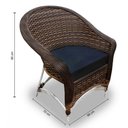 Ver imagem 2 de Conjunto de Poltronas Fibra Sintética Alumínio Berlim - 4 Poltronas + 1 Mesa Centro - Tecido Duna Mi