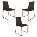 Ver imagem 1 de Kit 3 Cadeiras de Jantar Lille Base Aramado Bronze Veludo Marrom - Montanaris Decor