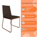 Ver imagem 6 de Kit 3 Cadeiras de Jantar Lille Base Aramado Bronze Veludo Marrom - Montanaris Decor