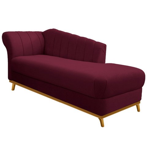 Diva Recamier Vanessa 160cm Lado Direito Suede Adj Decor Bordô
