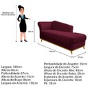 Ver imagem 3 de Diva Recamier Vanessa 160cm Lado Direito Suede Adj Decor Bordô