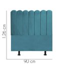 Ver imagem 2 de Cabeceira Estofada Alanis 90CM Solteiro Suede Azul Turquesa - D A DECOR