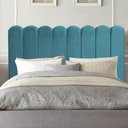 Ver imagem 1 de Cabeceira Estofada Alanis 90CM Solteiro Suede Azul Turquesa - D A DECOR