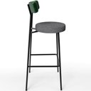 Ver imagem 7 de Banqueta Alta Bar Cozinha Sala De Jantar Milão L02 Facto Verde Musgo Linho Cinza Escuro - Lyam Decor