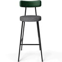 Ver imagem 5 de Banqueta Alta Bar Cozinha Sala De Jantar Milão L02 Facto Verde Musgo Linho Cinza Escuro - Lyam Decor