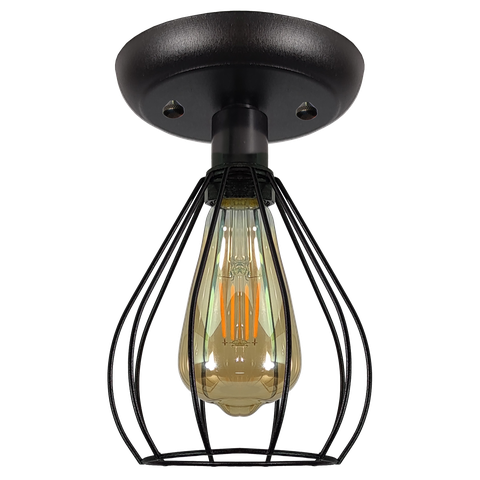 Plafon Aramado Teardrop Preto Sala Quarto Cozinha Banheiro