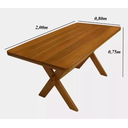 Ver imagem 1 de Mesa Em Madeira Maciça Eucalipto 2 Metros