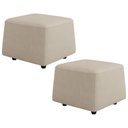Ver imagem 1 de Kit 02 Puff Decorativo Orgânico para Sala Living Morelo M05 Linho Bege - Lyam Decor