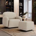 Ver imagem 3 de Kit 02 Puff Decorativo Orgânico para Sala Living Morelo M05 Linho Bege - Lyam Decor