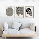 Ver imagem 2 de Kit 3 Quadros Posters Bauhaus - Preto e Branco 45x34cm - com Vidro:madeira Preta