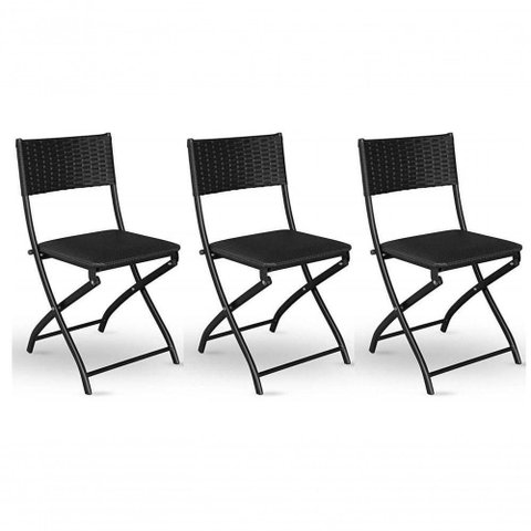 Cadeira Dobravel Bar, Lanchonete Preto - Kit 3 Pc