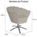 Ver imagem 5 de Poltrona Cadeira com Base Giratoria Cromado Pétala Suede Bege