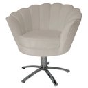 Ver imagem 1 de Poltrona Cadeira com Base Giratoria Cromado Pétala Suede Bege