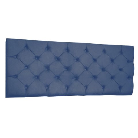 Cabeceira Painel Capitonê Solteiro 0,90m Jade Suede - Pallazio - Azul Marinho