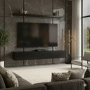 Ver imagem 1 de Painel para TV Argon 120cm MDP com Prateleira Aérea Preto