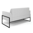 Ver imagem 3 de Sofá Namoradeira com Poltrona Base Industrial Alta Preto Marisa Linho Cinza A05 D03 - D\'rossi
