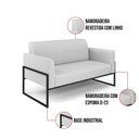 Ver imagem 5 de Sofá Namoradeira com Poltrona Base Industrial Alta Preto Marisa Linho Cinza A05 D03 - D\'rossi