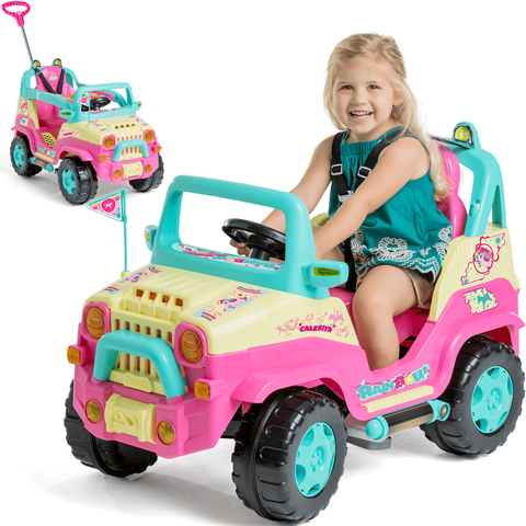 Carrinho de Passeio e Pedal Andador Calesita Diipi Rainbow