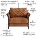 Ver imagem 5 de Poltrona Decorativa Ambar Braços Pes em Madeira Courino Tcs 727 Moll